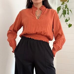 Stark X ruffle collar blouse